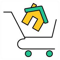 Home Shopping and market icon concept vector