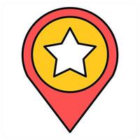 Favorite Location and map icon concept vector