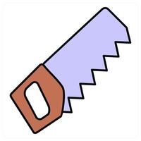 Handsaw and tool icon concept vector