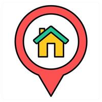 Home Location and house icon concept vector