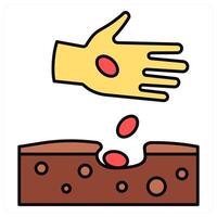 Sowing Seeds and farming icon concept vector