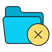 Delete Folder and remove icon concept vector