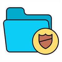 Folder Security and secure folder icon concept vector