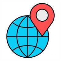 Global Location and pin icon concept vector