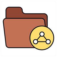 Share Folder and share icon concept vector
