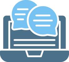 Discussion Line Two Colour Icon Design vector