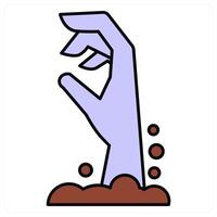 Zombie and hand icon concept vector