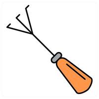 Hand Rake and garden icon concept vector