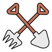 Rake and tool icon concept vector