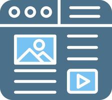 Website Content Line Two Colour Icon Design vector