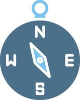 Compass Line Two Colour Icon Design vector