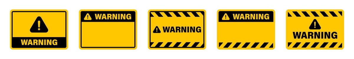 Warning sign icons. Warning banners. Warning signboard set. vector