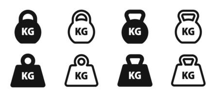 Weights icons. Weights, Kettlebells, dumbbells icons. Silhouette style icon set. vector