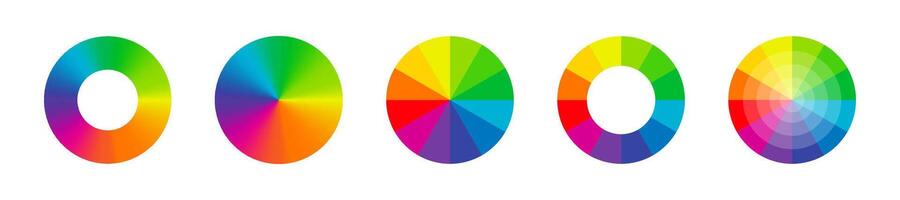 Color wheels. Color spectrum. Color palette. RGB color wheel. Color picker. vector