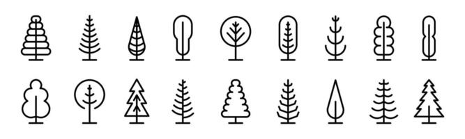 Tree icon set. tree icon. Linear style icons. vector
