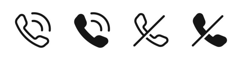 Phone call icons. Cellphone symbols. Mobile phone call sign set. Mobile phone . Communication icons. EPS 10 vector