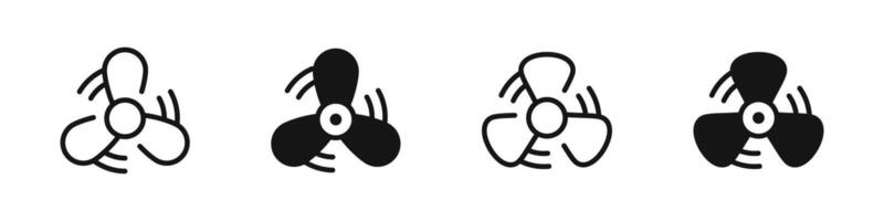 Fan icon set. Ventilator icons collection. Cooler icon. Propeller icon set. EPS 10 vector