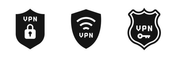 VPN icons. VPN security symbols. Virtual Private Network icons. Internet security. EPS 10 vector