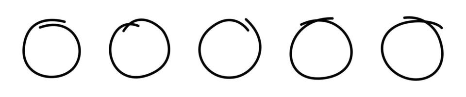 Hand drawn circle set. Doodle circles collection. Sketch circles. Highlight circle frames. EPS 10 vector