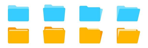 File folder icon set. Folders icon collection. File folder button design. EPS 10 vector