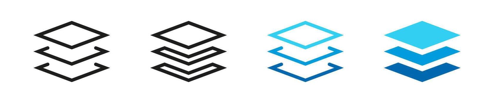 Layer icon set. Layers collection. vector