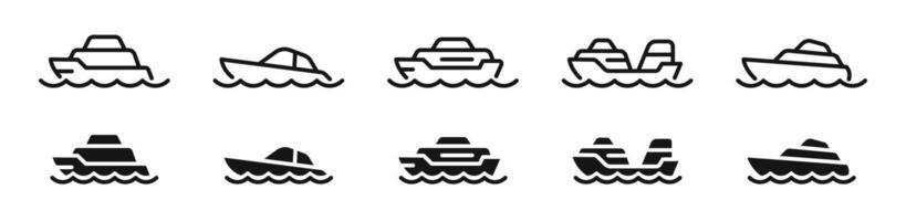Ship icon set. EPS 10 vector