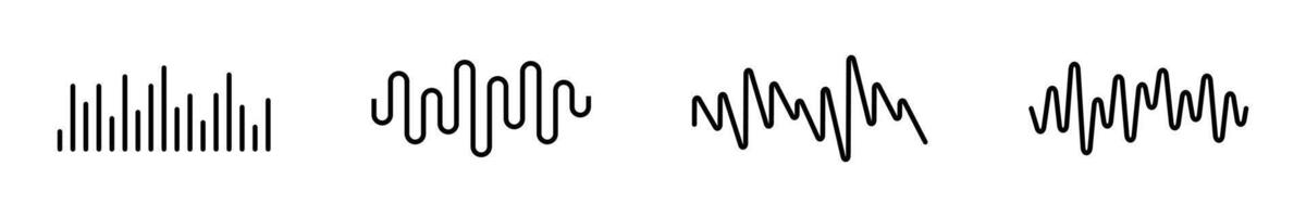 Sound wave icons. Audio frequency. Sound waves. Equalizer icons. Soundwaves Icons. EPS 10 vector