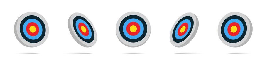 Archery target icon set. Target icon set. Bullseye concept illustration. Goal concept icons. graphic EPS 10 vector