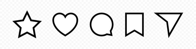 Social media buttons set. Blogging, web button ui, app. Like comment share save icon set. Social network. graphic EPS 10 vector