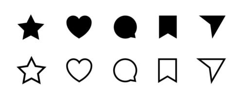Social media buttons set. Blogging, web button ui, app. Like comment share save icon set. Social network. graphic EPS 10 vector