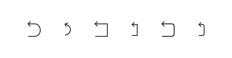 Refresh, recycle, rotate, reload arrows collection. Black rotation arrows icon set. Thin line icon set. Thin line arrows icon collection. . graphic. EPS 10 vector