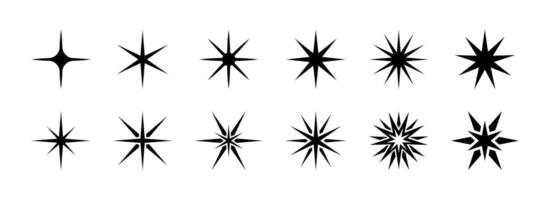 Black stars icon set. Different modern simple stars set. Star icon collection. Rating Star icon. graphic EPS 10 vector