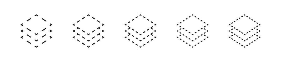 Line layer icons. Layer icon collection. Layers icon set. line set. EPS 10 vector