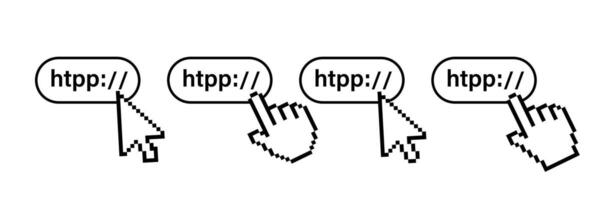 Mouse cursor clicking on the website link. Cursor icon set. Clicking finger icon. graphic EPS 10 vector