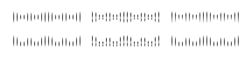 Black sound waves set. voice message. Black soundwave equalizer isolated on white background. graphic illustration. EPS 10 vector