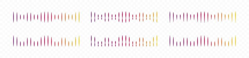 Sound waves set. Voice message collection. Soundwave equalizer isolated on white background. graphic illustration. EPS 10 vector
