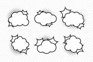 Speech bubbles in comic book style. Set of empty comic style speech bubbles. Comics style bubbles collection. illustration. EPS 10 vector