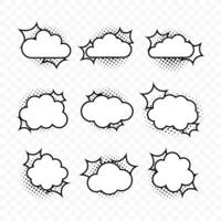 Set of empty comic style speech bubbles. Speech bubbles in comic book style. Comics style bubbles collection. illustration. EPS 10 vector