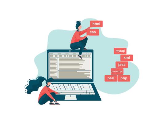 Software Engineer, Programmers Writing Code, Engineering and Programming Illustration