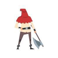 Medieval Executioner Character with Axe Illustration vector