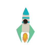 Space Rocket Launch, Cosmos Theme Design Element Cartoon Illustration vector