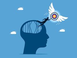businessman with arrow and target on head, business concept vector