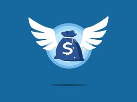 a bag with wings and dollar sign on it vector