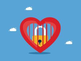 a heart shaped lock with a padlock inside vector