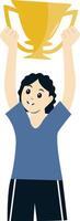 Illustration of Female Winner Competition in Flat Design vector