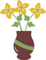 Three Stalks of Nowruz Spring Flowers in a Pot vector