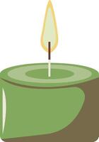 Nowruz Small Candle in Green Color vector