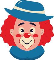 Clown Mask Character in Red Hair and Nose vector