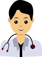 Illustration of Male Doctor with White Uniform vector