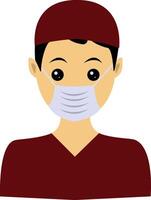 Illustration of Men Nurse with Mask vector